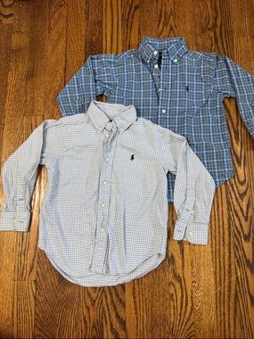 Vintage Y2K Ralph Lauren Boys Button Down Shirt Bundle Sz 4 Preppy 90s